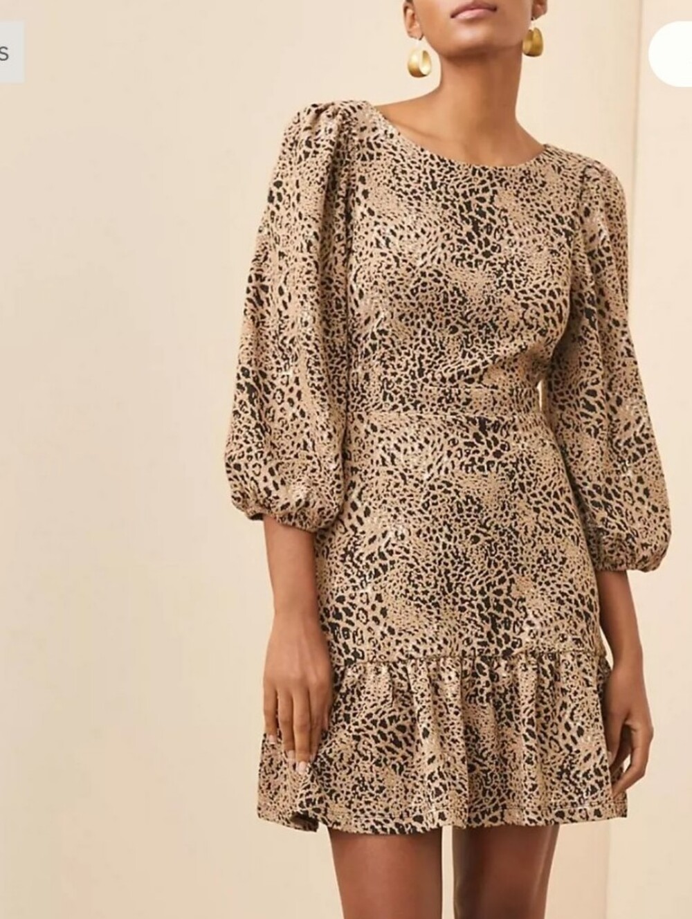 Anthropologie Maeve Leopard Animal Print Knit Cutout Back Bow Mini Dress 4